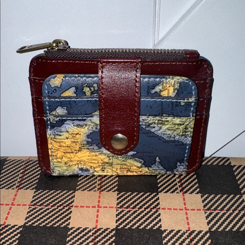 Patricia Nash Map Print Leather RFID Card Holder